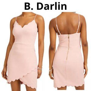 B. Darlin Blush Pink Scallop Mini Dress